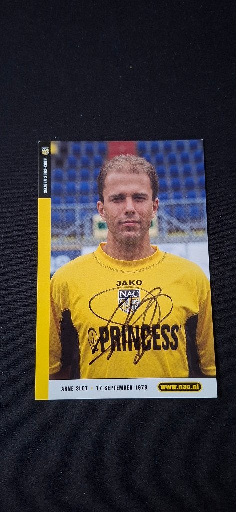 Spelerskaart met handtekening; Arne Slot # NAC Feyenoord, Ophalen of Verzenden, Nieuw, NAC Breda, Spelerskaart
