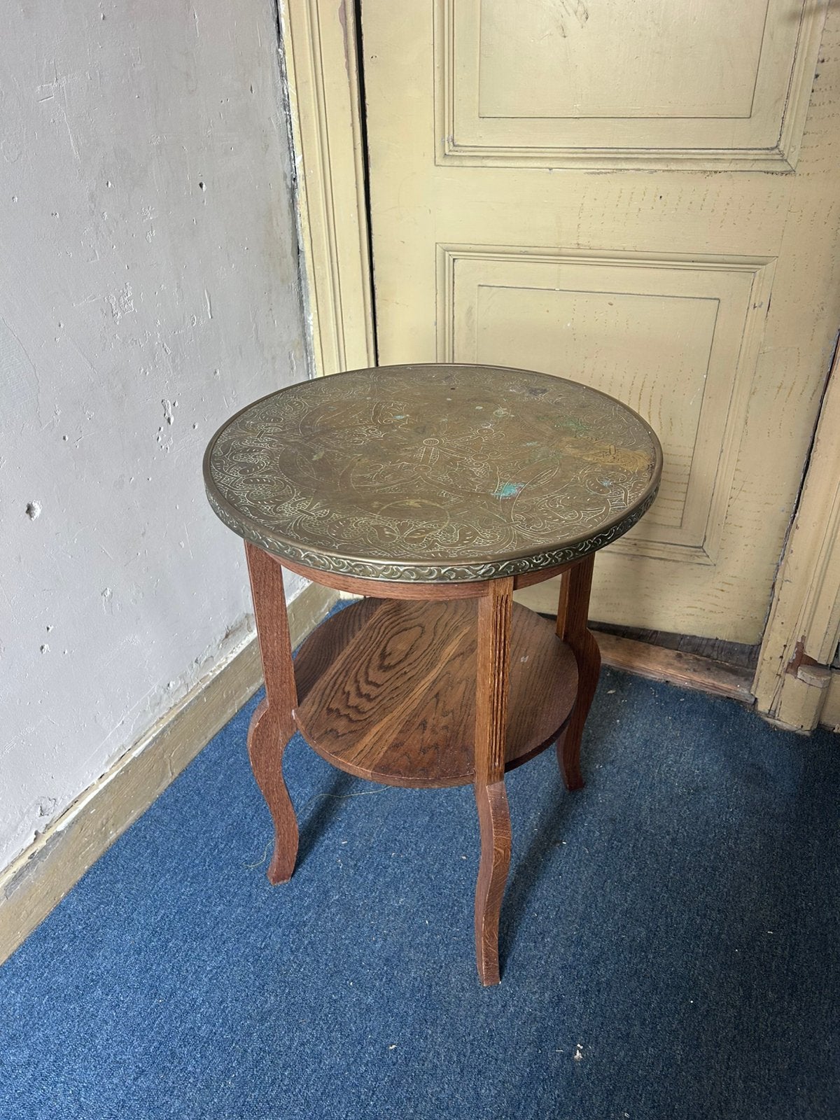 Vintage koperen rokerstafeltje bijzettafel goede staat, Ophalen
