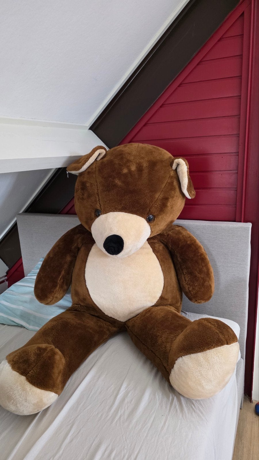 Grote zachte teddybeer van 150 cm, Kinderen en Baby's, Speelgoed | Knuffels en Pluche, Ophalen, Beer, Zo goed als nieuw, Bruin