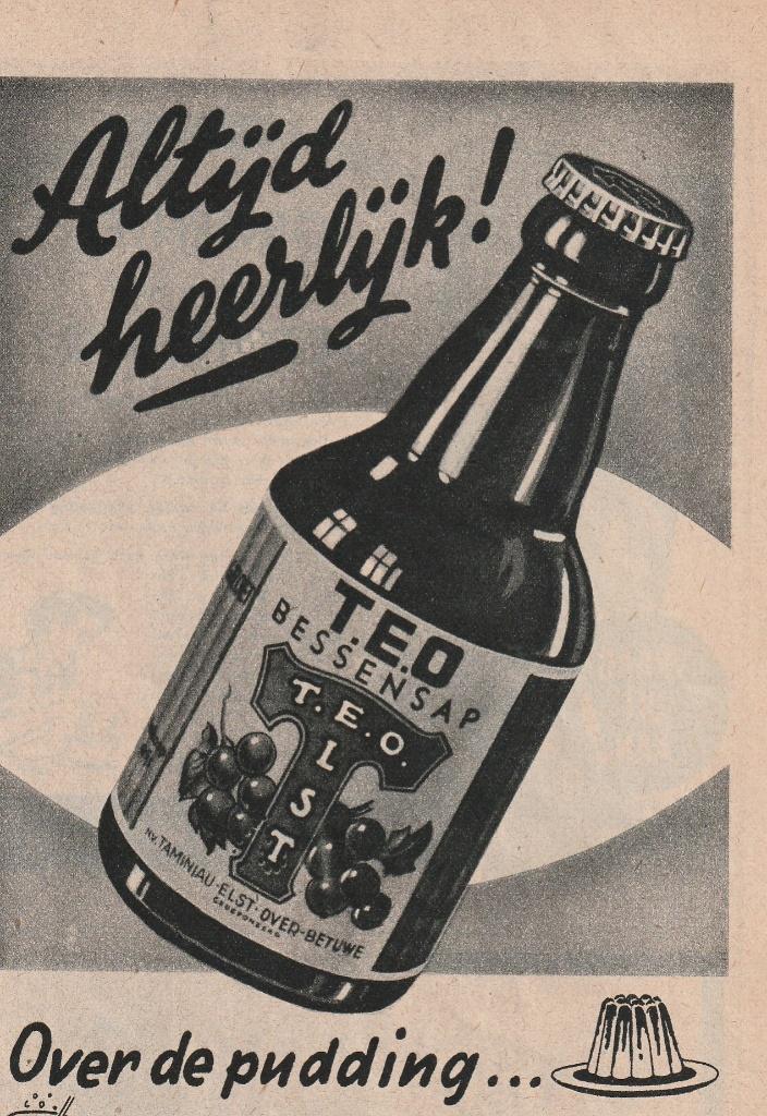Retro reclame 1950 Teo limonade frisdrank ook in yoghurt, Verzamelen, Verzenden, Overige typen