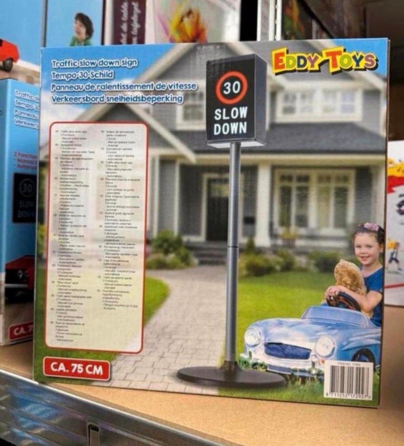 Eddy Toys Verkeersbord Leert Verkeer 75cm auto verlicht bord, P, Jongen of Meisje, P, P