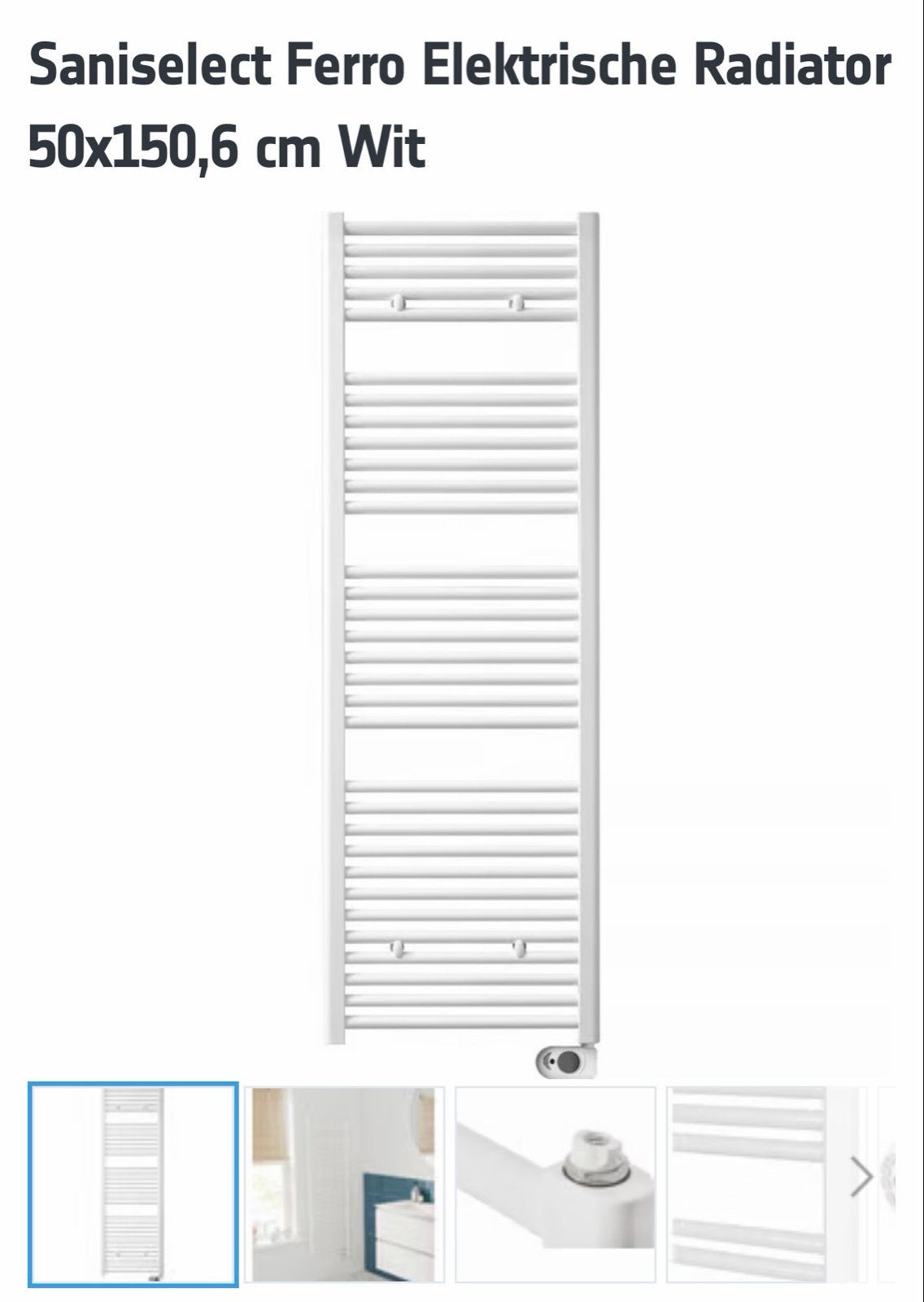 SaniSelect Ferro Elektrische Radiator 50x150,6 cm Wit - Nieu, Ophalen, Radiator, Nieuw, 60 tot 150 cm