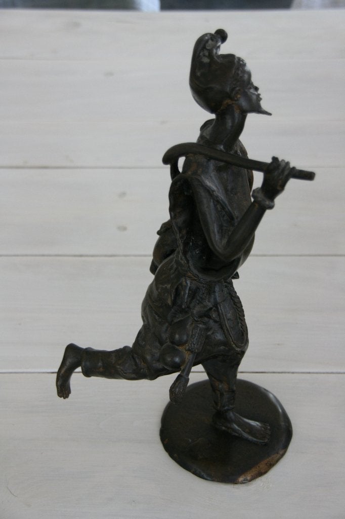 bronzen beeld van Afrikaanse Peulman, Ophalen, Afrika, Brons, Beeld