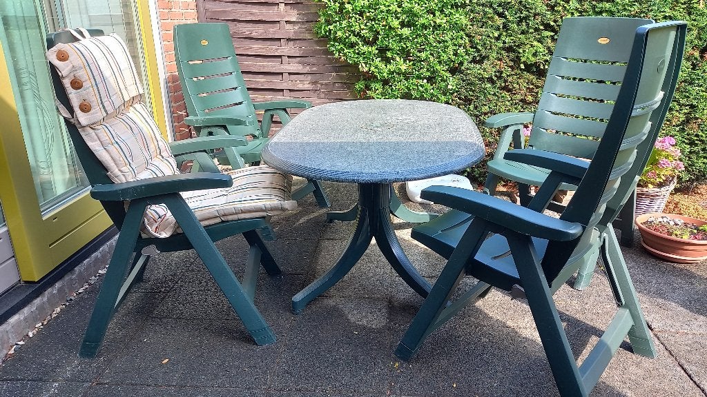Tuinmeubilair, Ophalen, 4 zitplaatsen, Kunststof, Gebruikt