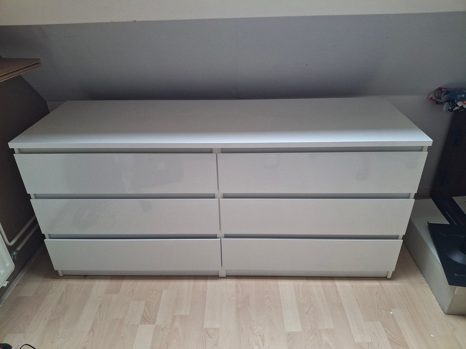 Witte ladekast met 6 laden - hoogglans, Huis en Inrichting, Kasten | Ladekasten, Overige materialen, 100 tot 150 cm, 5 laden of meer