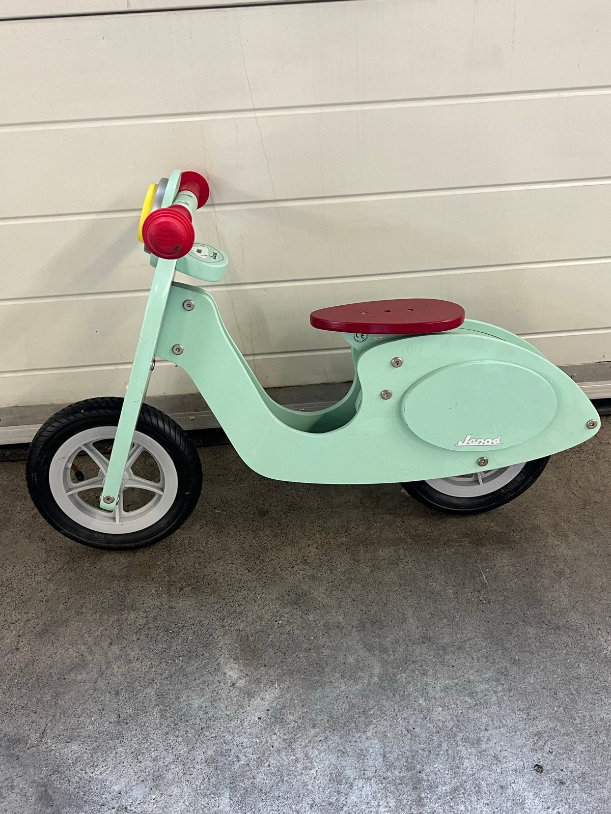 Janod Houten Loopfiets Scooter Mintgroen, Ophalen, Gebruikt, Loopfiets