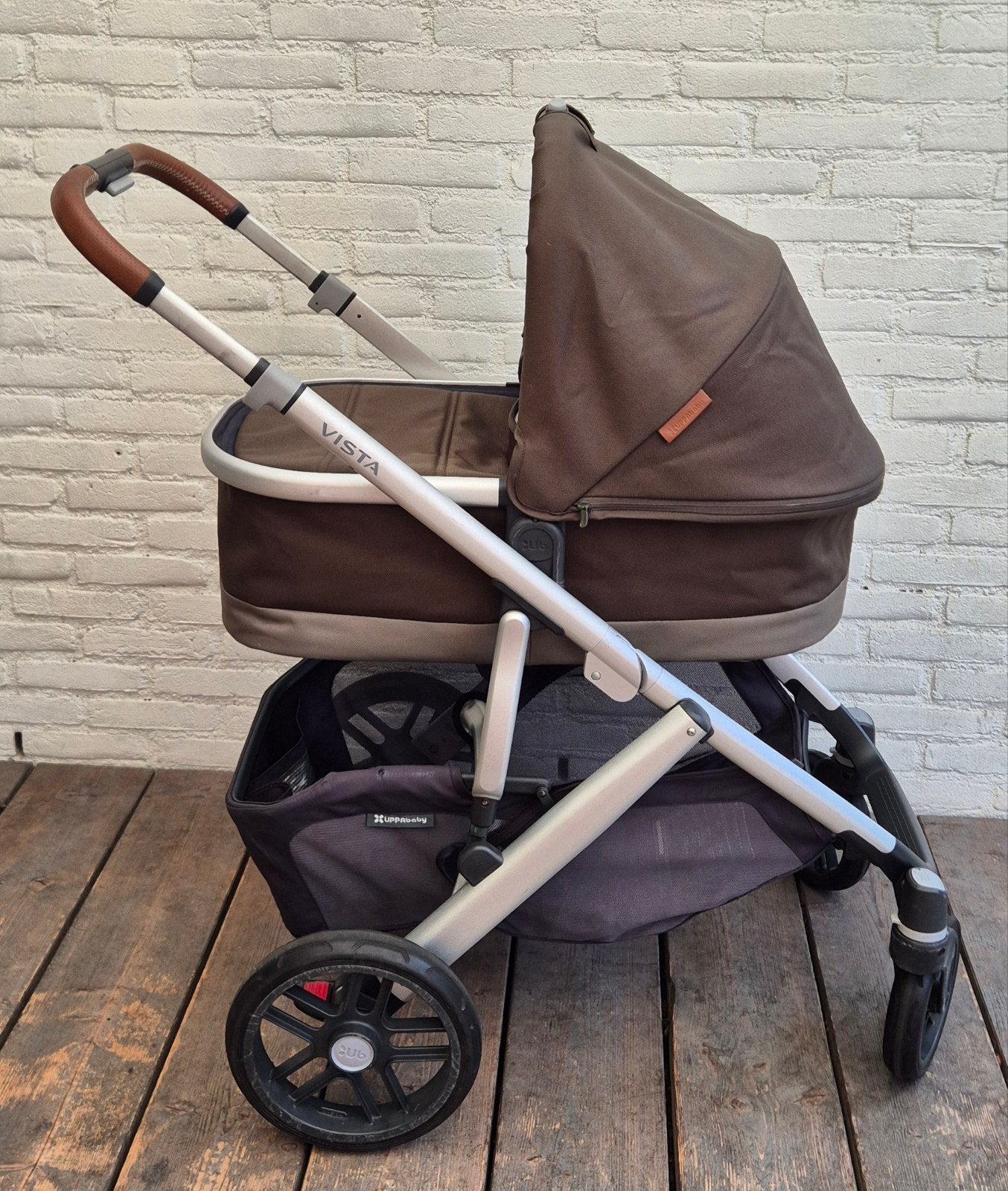 UPPAbaby Vista V2 Combiwagen, Kinderen en Baby's, Kinderwagens en Combinaties, Ophalen, Overige merken, Verstelbare duwstang
