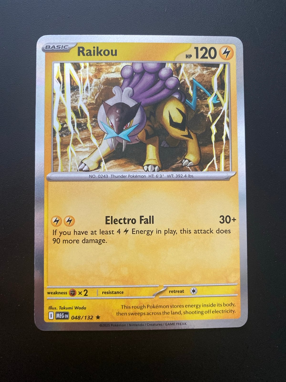 Raikou 048/132 Rare Holo Mega Evolution, Hobby en Vrije tijd, Ophalen of Verzenden, Zo goed als nieuw, Losse kaart, Foil