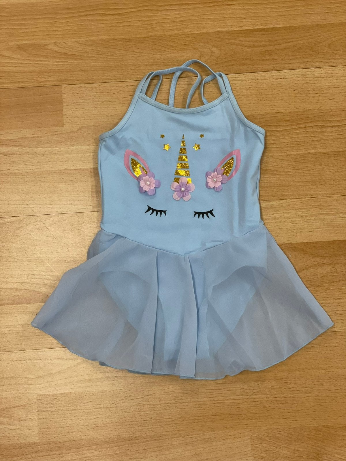 Nieuw lichtblauw Eenhoorn balletpakje - maat 92, Kinderen en Baby's, Ophalen of Verzenden, Nieuw, Meisje, Jurk of Rok
