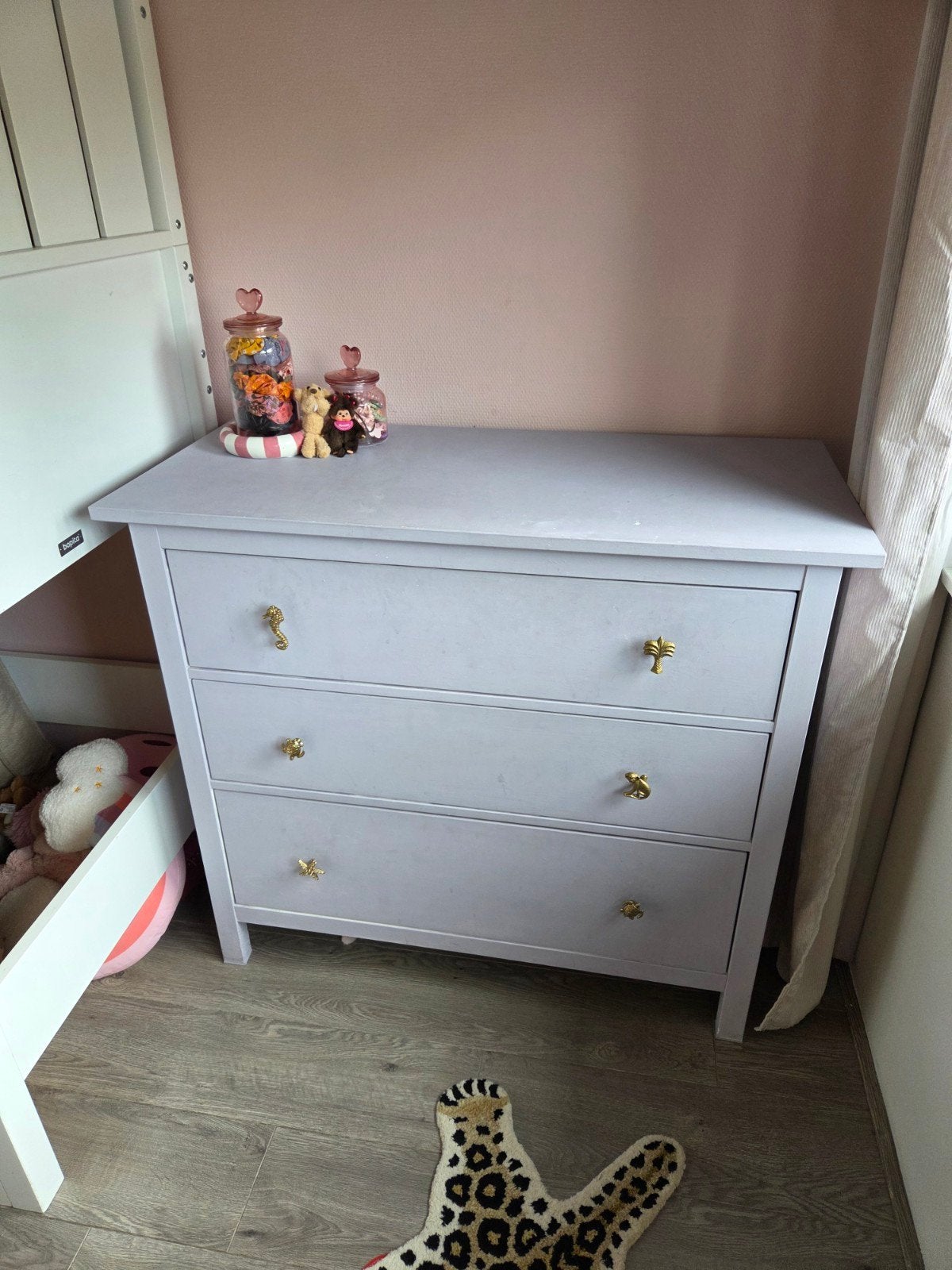 Commode kastje met 3 laden - Lila, Ophalen, Gebruikt, 50 tot 100 cm, 3 of 4 laden