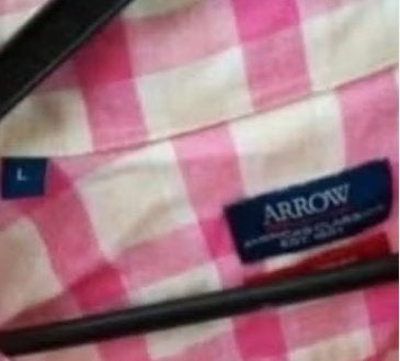 als nieuw Overhemd ARROW Blouse Linnen katoen Ruiten roze L, Kleding | Heren, Verzenden, Zo goed als nieuw, Roze, Halswijdte 41/42 (L)