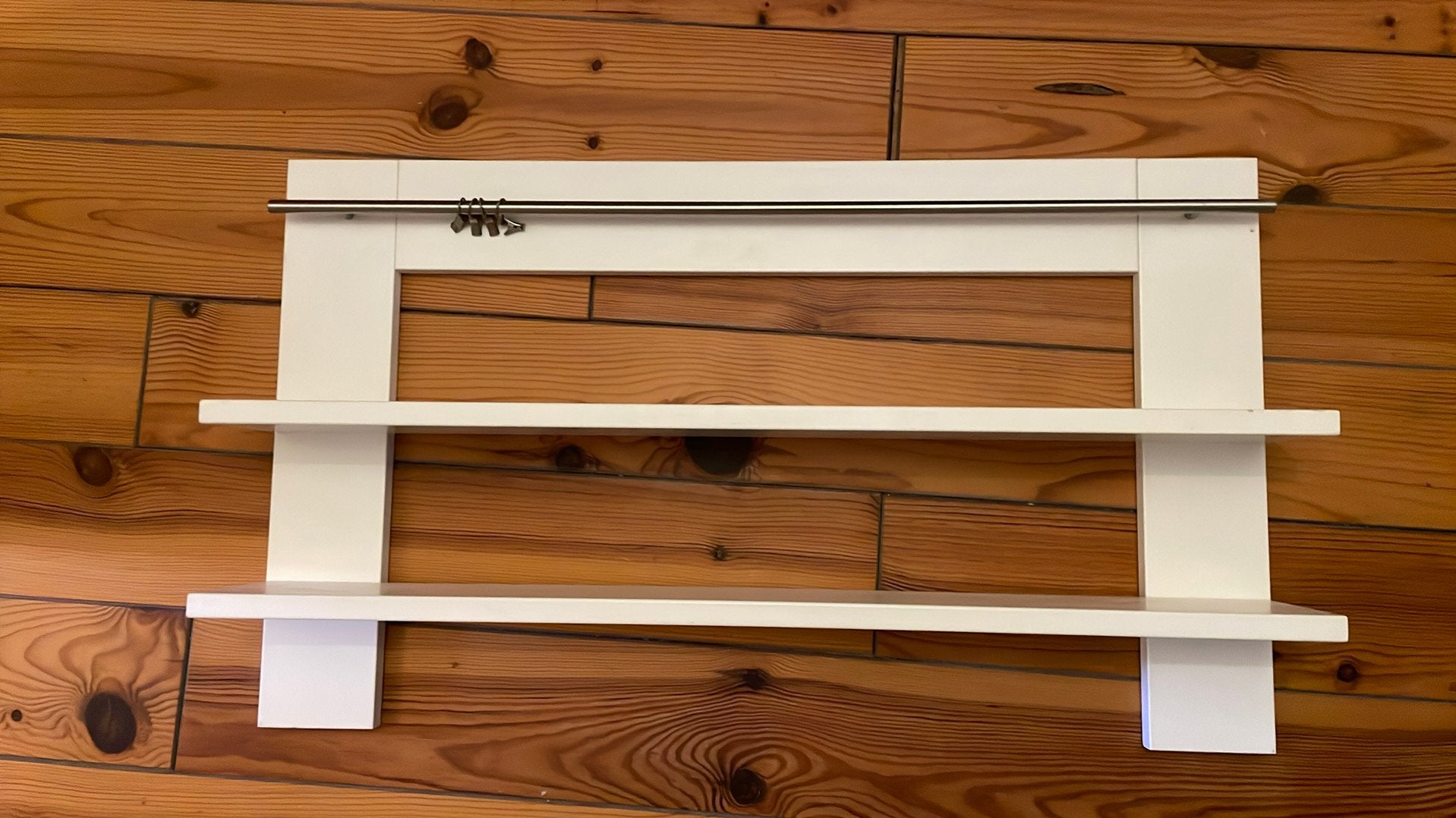 Dubbele wandplank met metalen rail, Ophalen, Gebruikt