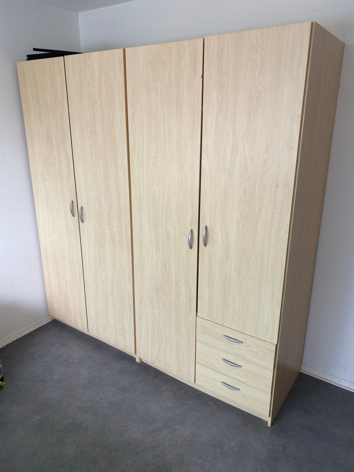 Kledingkast met hangruimte, planken en lades, Ophalen, Gebruikt, 200 cm of meer, 150 tot 200 cm
