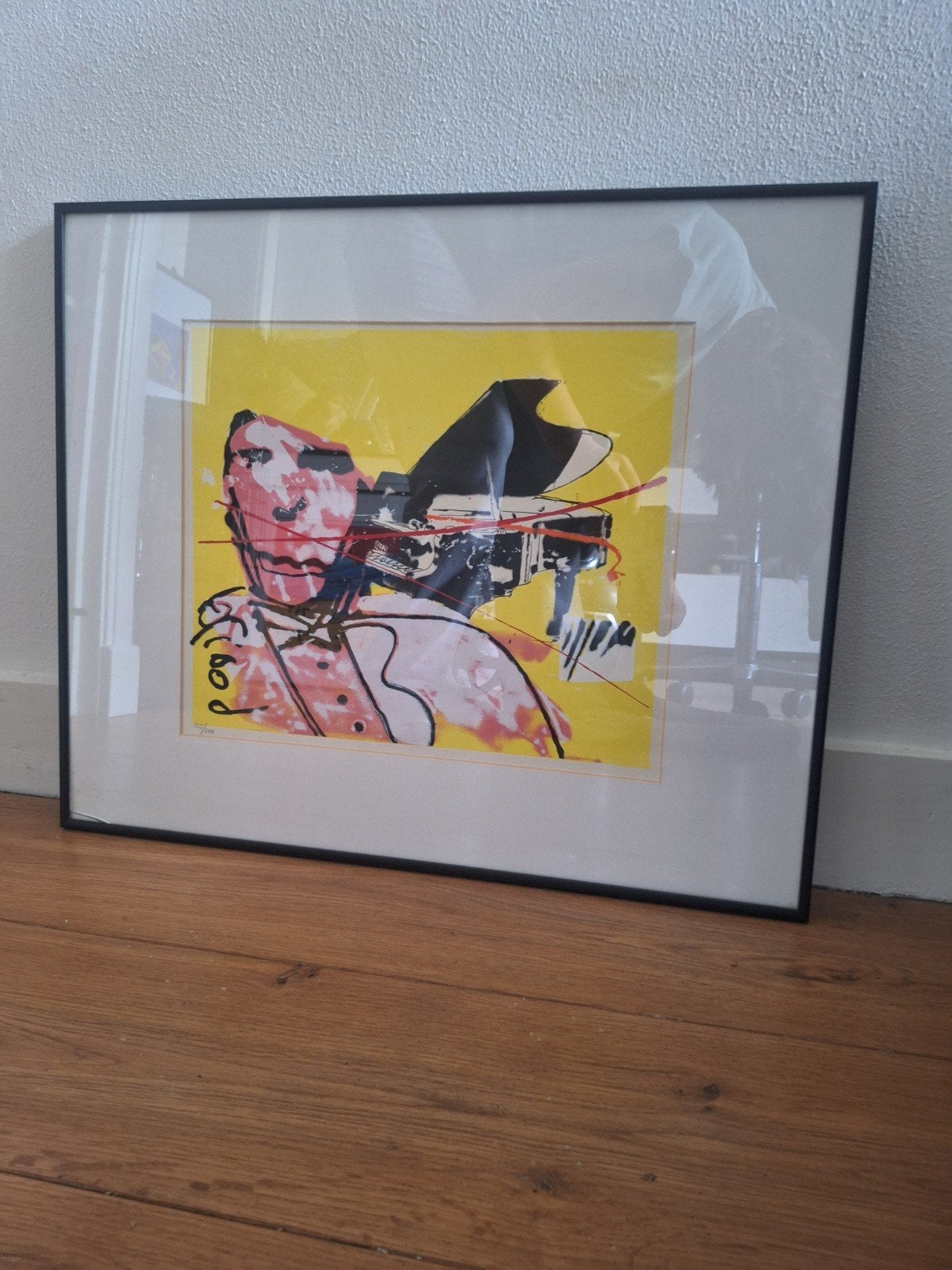 Herman Brood Zeefdruk 'vleugel' in lijst, genummerd, Ophalen of Verzenden