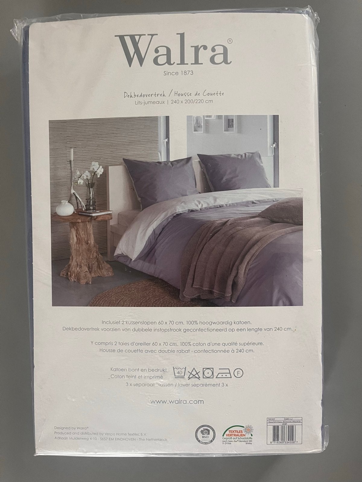 Walra Dekbedovertrek blauw nieuw Lits-jumeaux 240x200/220 cm, Dekbedovertrek, Katoen, Nieuw, Ophalen of Verzenden