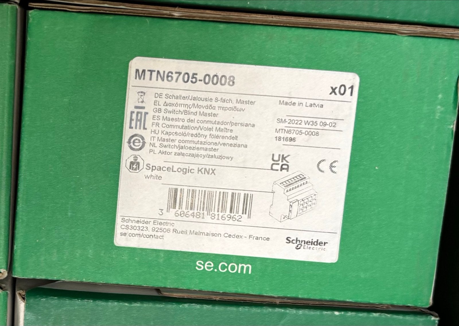 Schneider Electric SpaceLogic KNX Schakelaar/Jaloeziemaster, Ophalen, Nieuw, Schneider Electric, Schakelaar