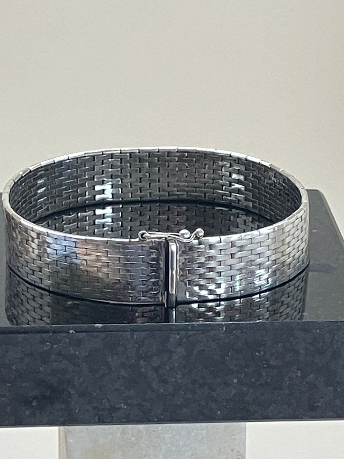 Prachtige zilveren Mesh armband, Ophalen of Verzenden, Zo goed als nieuw, Zilver