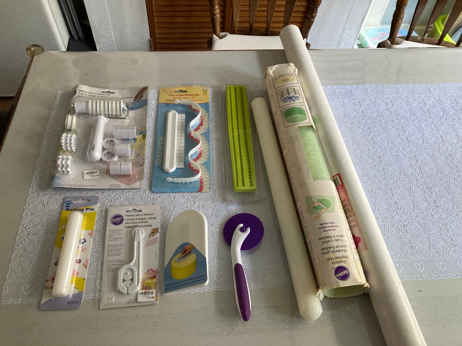 Complete set fondant rollers, uitstekers, matten, Ophalen, Zo goed als nieuw, Taarten of Cupcakes, Overige typen