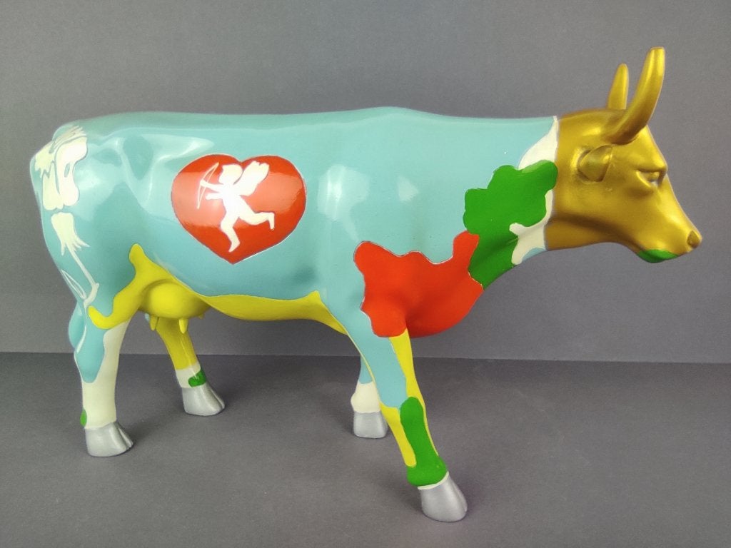 CowParade / Cow Parade Koe “Moocho Amor” LARGE, Antiek en Kunst, Kunst | Designobjecten, Ophalen of Verzenden