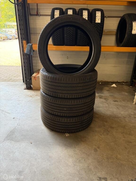 Band set 255/40/21 Continental EcoContact 6 Q, Auto-onderdelen, Banden en Velgen, Ophalen, Gebruikt, 255 mm, Continental