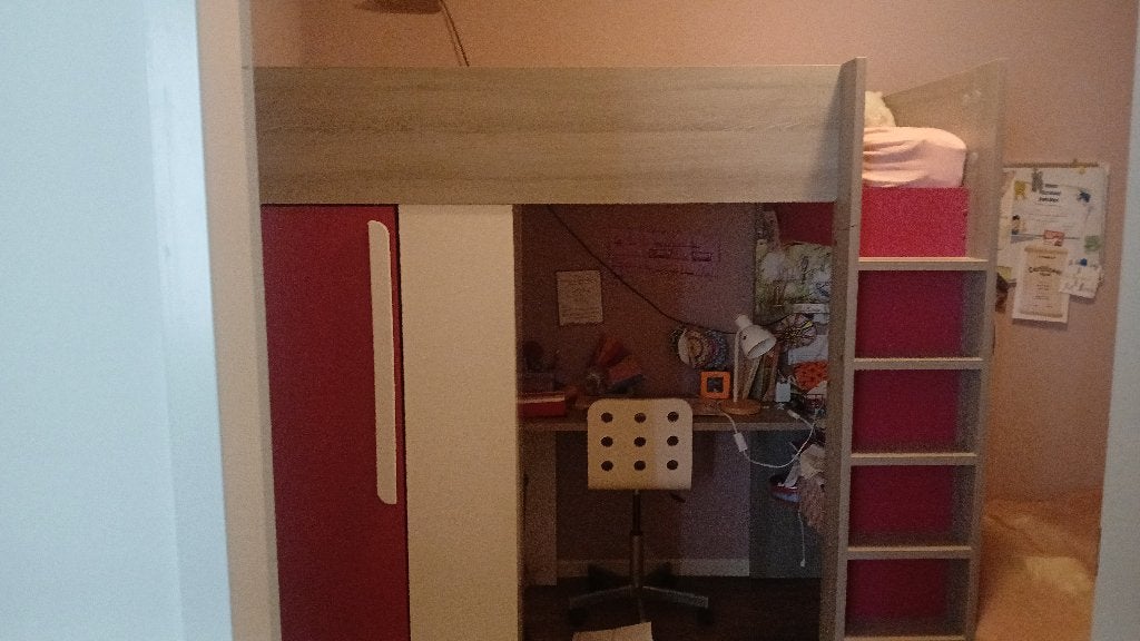 Hoogslaper, Huis en Inrichting, Slaapkamer | Stapelbedden en Hoogslapers, Ophalen, Gebruikt, Eenpersoons, 200 cm
