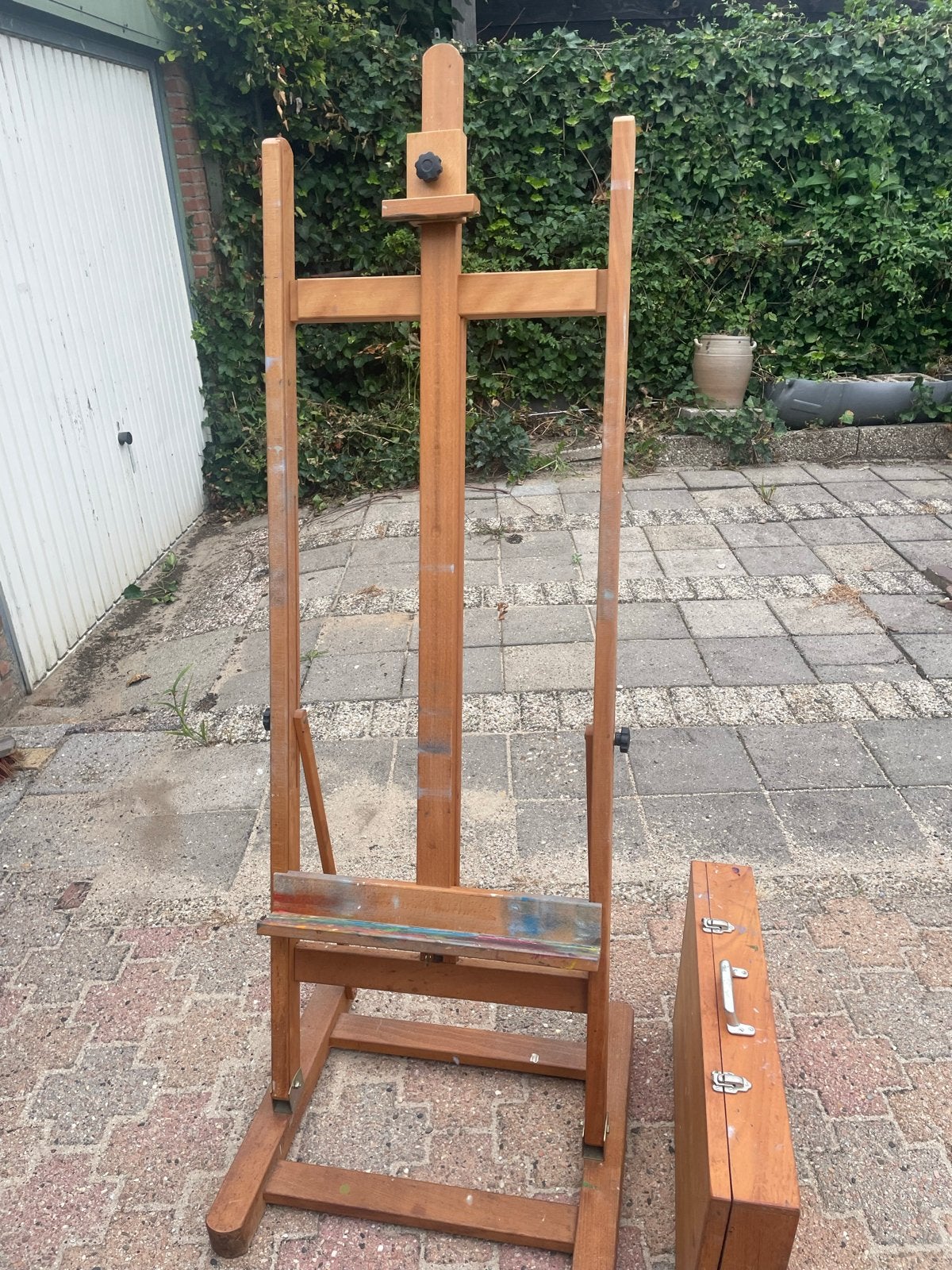 Ouderwetse schildersezel met penselenkoffer, Ophalen, Gebruikt, Ezel
