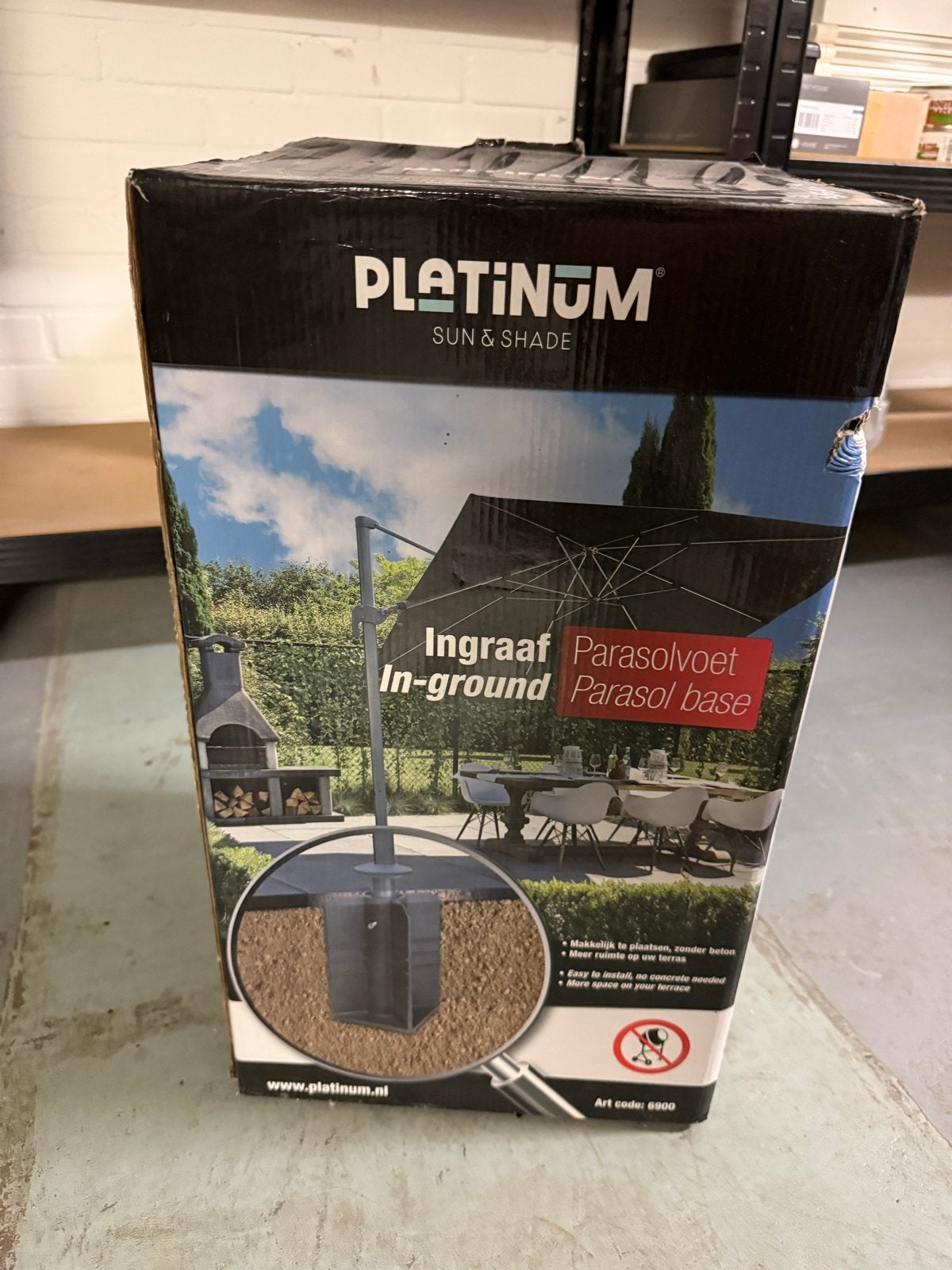 Platinum Ingraaf Parasolvoet - Nieuw in Doos, Ophalen of Verzenden, Nieuw, Minder dan 1 meter, Parasolvoet