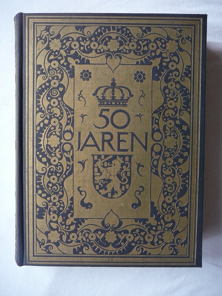 50 jaren, gedenkboek regeringsjubileum Wilhelmina, Verzamelen, Koninklijk Huis en Royalty, Ophalen of Verzenden, Gebruikt, Tijdschrift of Boek