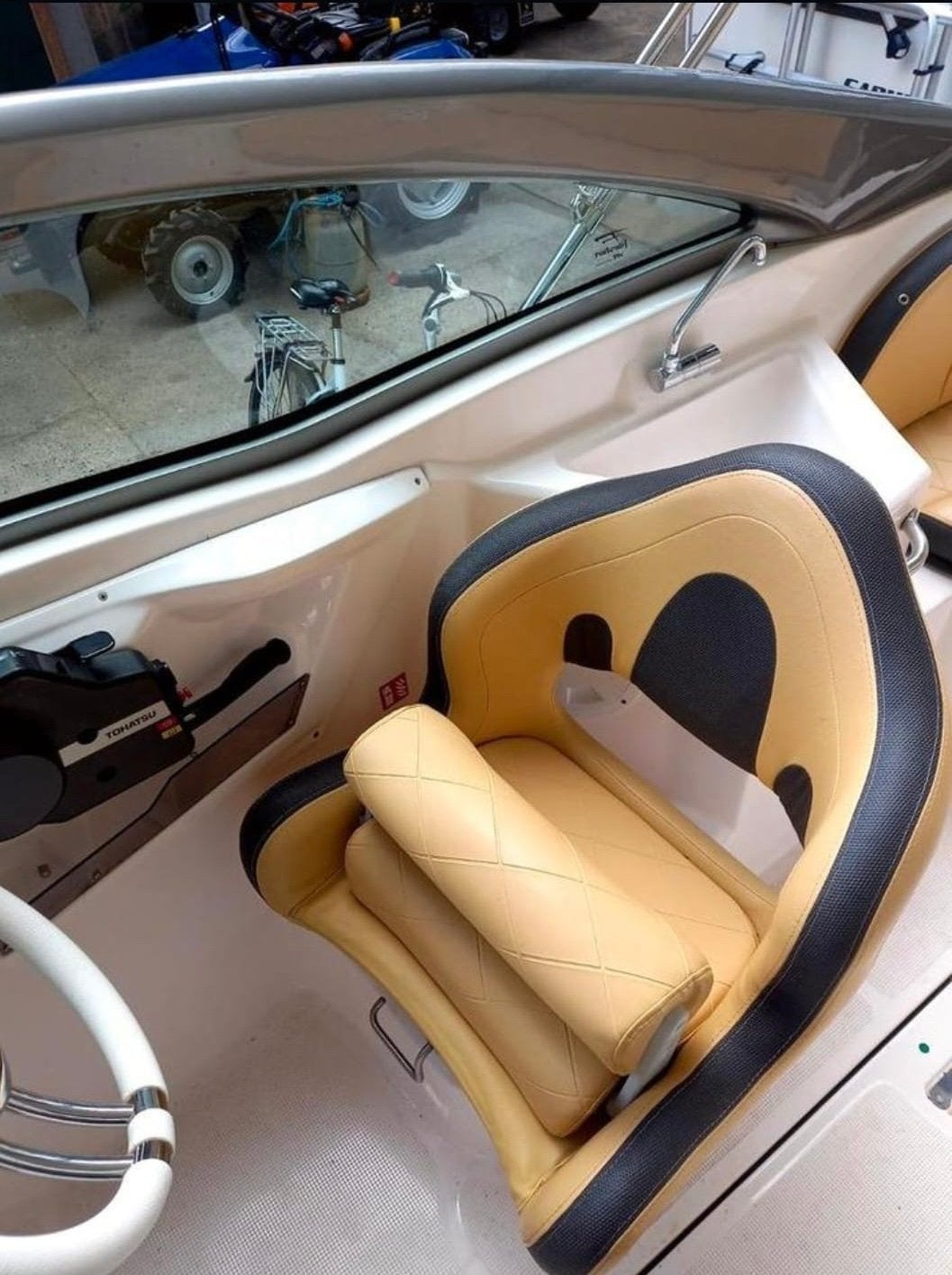 Mooie Fibrafort style 210 + 150 pk 4 takt injectie, Watersport en Boten, Speedboten, Ophalen, Viertaktmotor, 120 tot 200 pk, Zo goed als nieuw