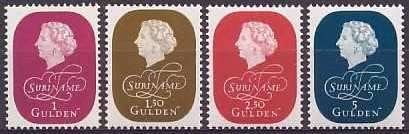 Suriname NVPH nr 331/4 postfris Koningin Juliana 1959, Ophalen of Verzenden, Postfris