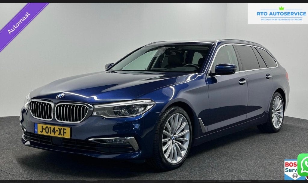 BMW 5-Serie 3.0 530D Xdrive AUT 2017 Blauw. VOL, Automaat, 2000 kg, Blauw, Leder