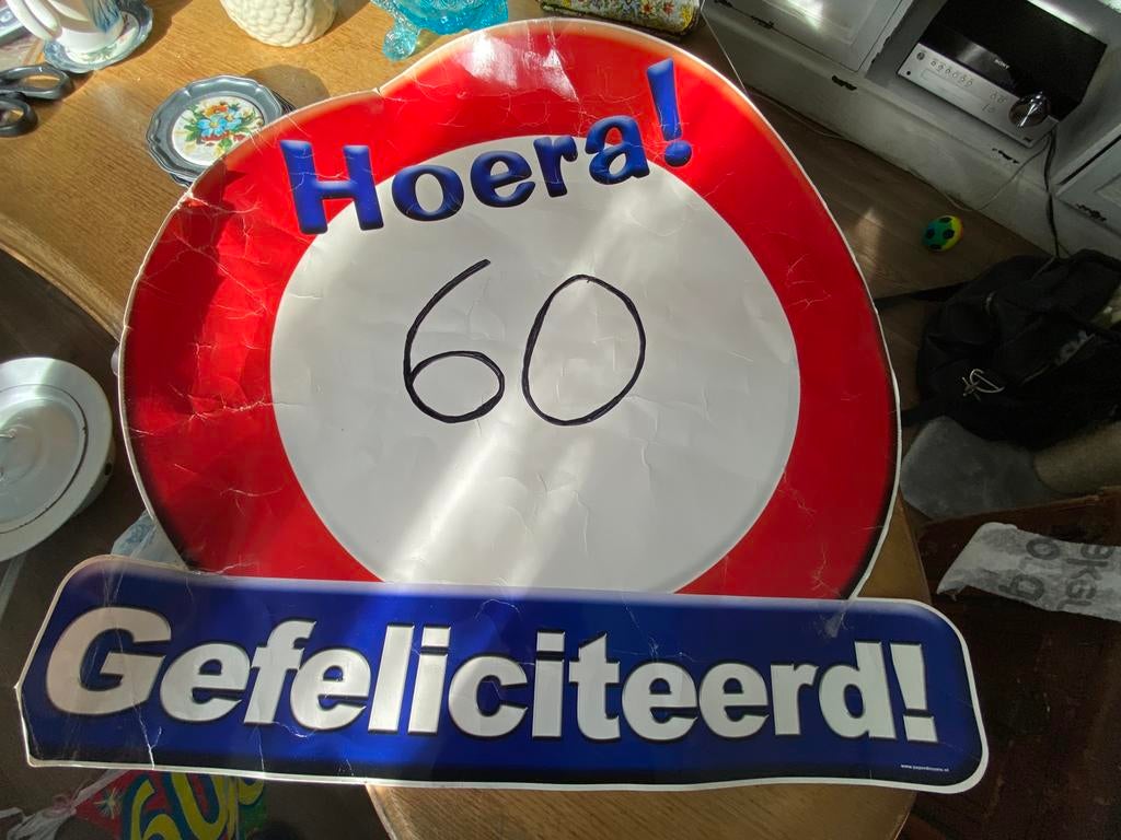 Versiering 60 jaar / leeftijd!, Ophalen of Verzenden, Gebruikt, Versiering, Verjaardag