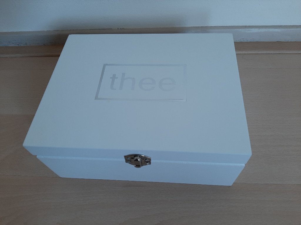 Witte Houten Theedoos, zo goed als nieuw, Hout, Ophalen of Verzenden, Zo goed als nieuw, Wit