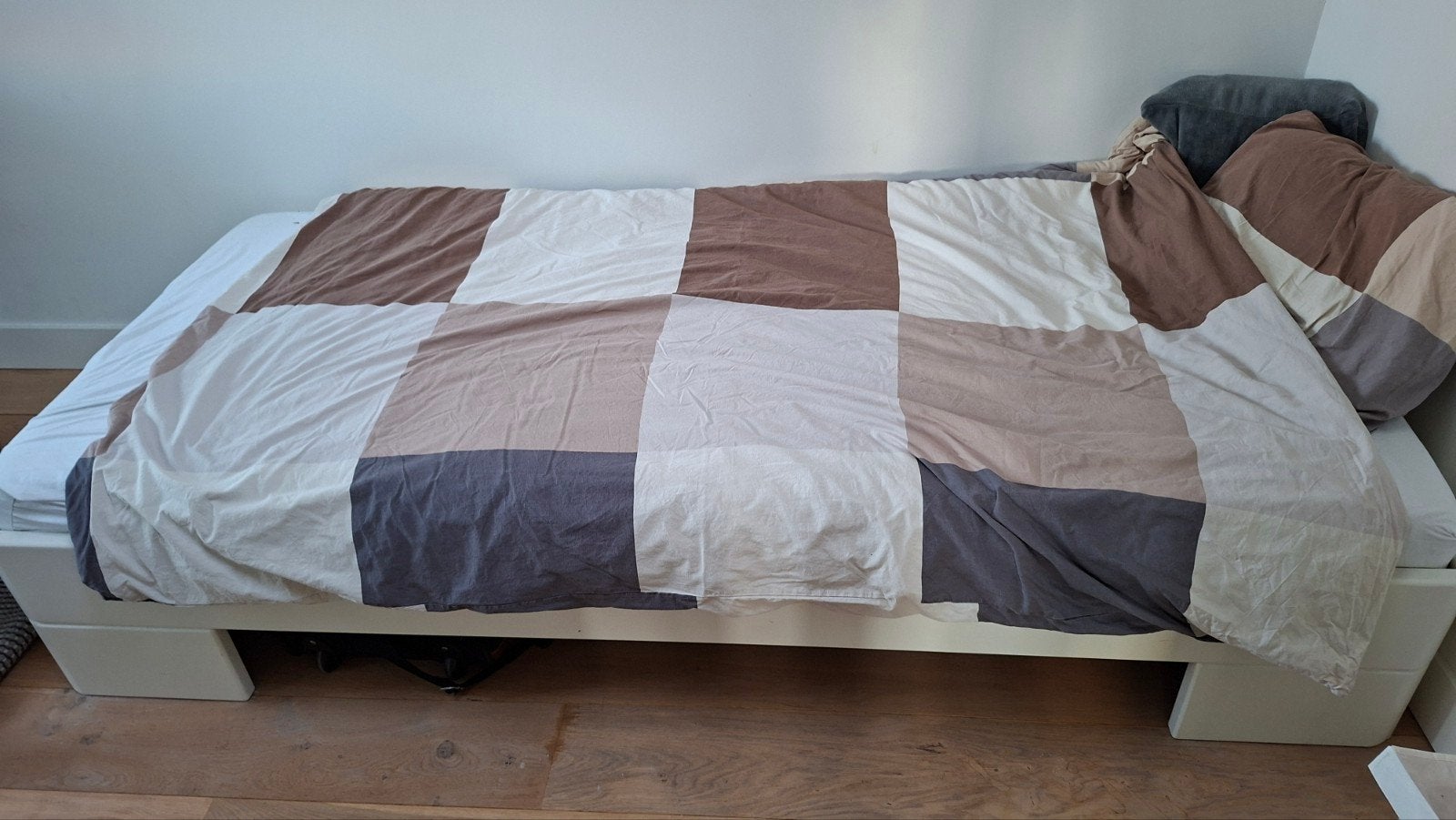 Bedframe 90x210 met Auping bedbodem en traagschuim matras, Huis en Inrichting, Slaapkamer | Matrassen en Bedbodems, Ophalen, Gebruikt
