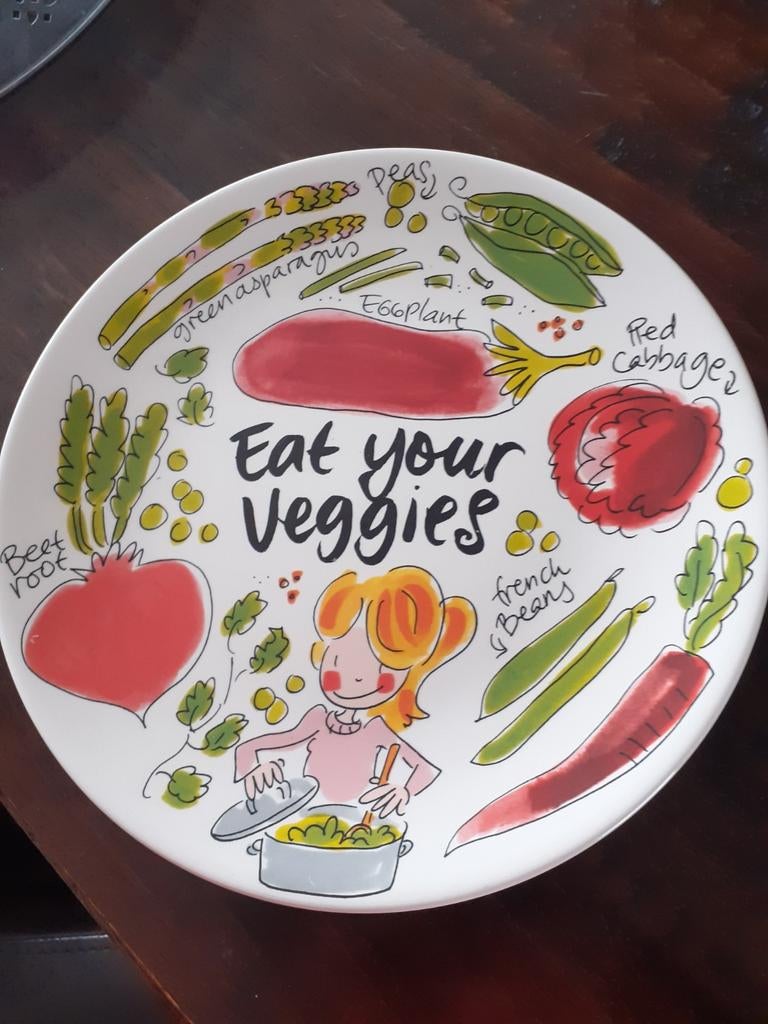 Blond veggies bord en beker blijdorp., Blond Amsterdam, Ophalen of Verzenden, Zo goed als nieuw, Bord(en)