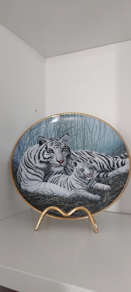 Sierbordje sneeuwtijgers - The Franklin Mint, Ophalen, Zo goed als nieuw, Dier