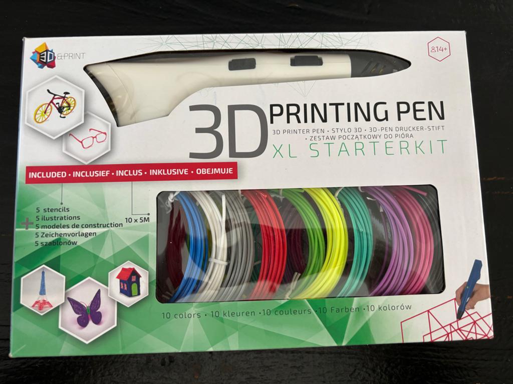 3D Print Pen - XL Starterkit met 10 kleuren filament, Computers en Software, 3D Printers, Verzenden, Zo goed als nieuw, Filament