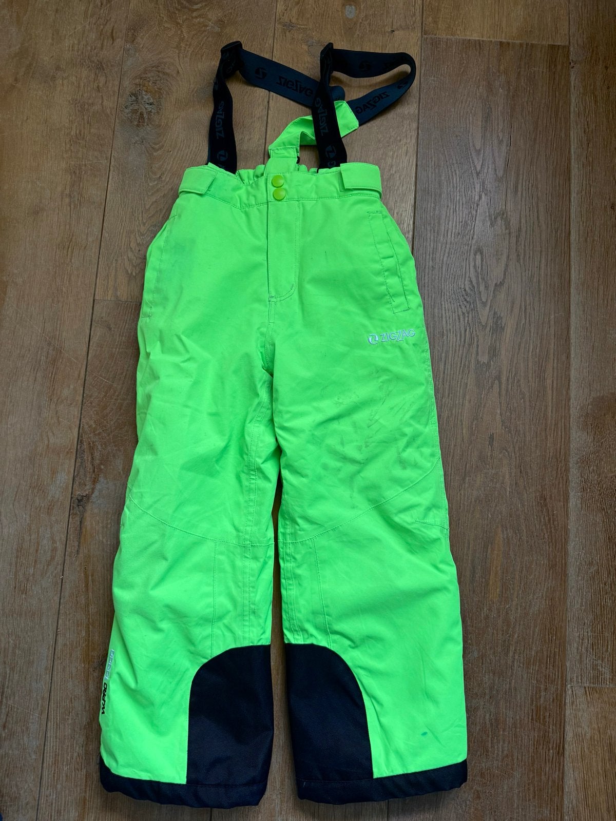 Zigzag neon groene skibroek maat 116, Ophalen, Broek