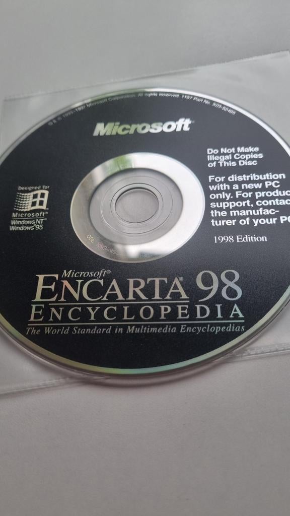 Microsoft Encarta 98 Encyclopedie CD-ROM (Windows), Computers en Software, Besturingssoftware, Verzenden, Gebruikt, Windows