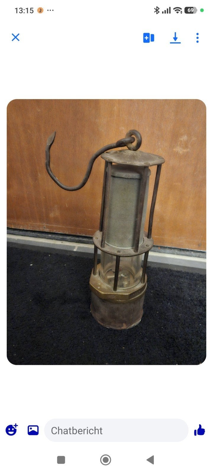 Antieke mijnlamp - Vintage decoratie, Antiek en Kunst, Ophalen of Verzenden