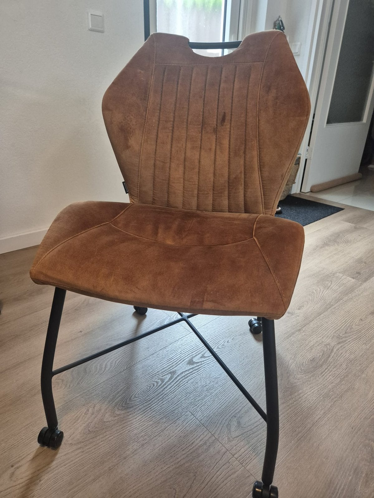 4 stuks MX Sofa eetkamerstoel - congac, Ophalen, Overige kleuren, Zo goed als nieuw, Vier