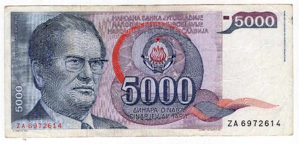 Joegoslavie 5000 Dinara 1985 Tito replacement, Verzenden, Joegoslavië