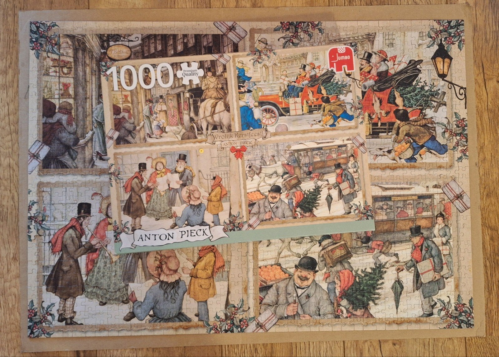 Anton Pieck puzzel 'Vrolijk kerstfeest', Ophalen of Verzenden, 500 t/m 1500 stukjes, Gebruikt, Legpuzzel