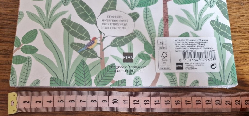 Hema A4 schrift met ruitjes van 10mm, Ophalen of Verzenden, Nieuw