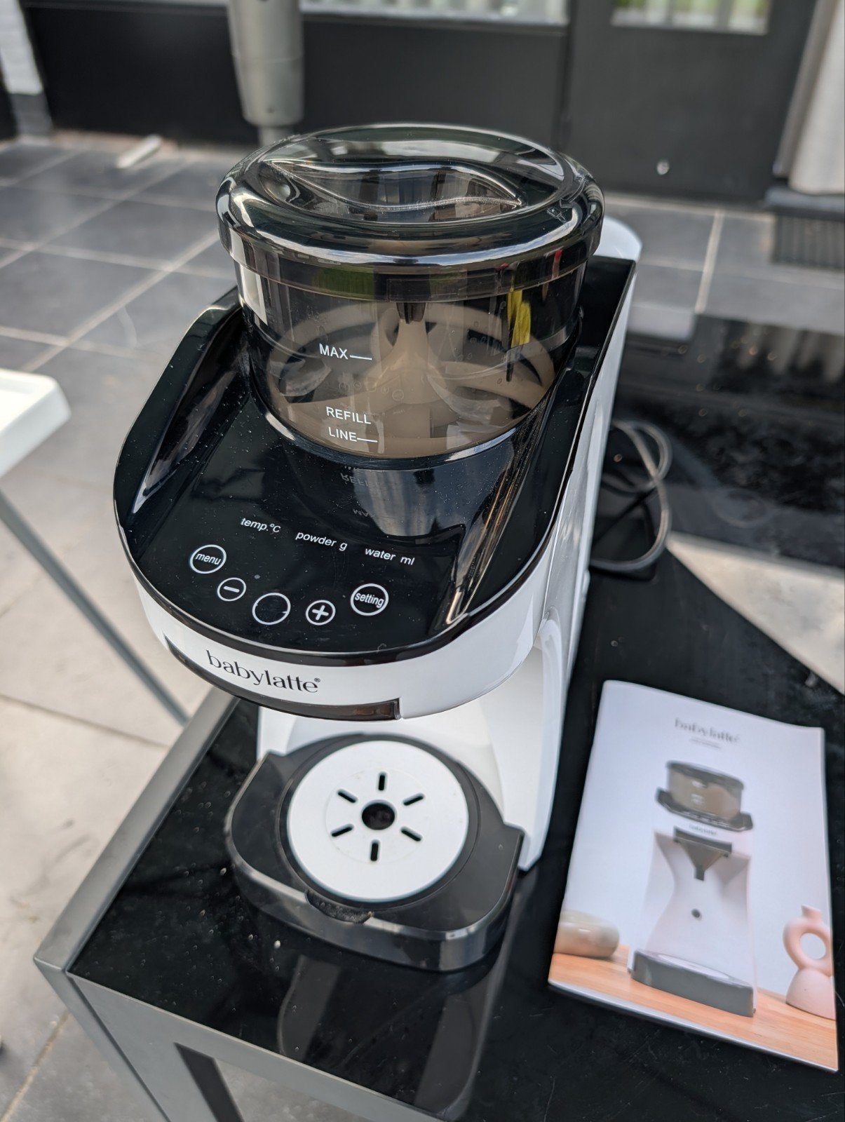 Babylatte Melkmachine - snel flessen maken met appfunctie, Gebruikt, Ophalen of Verzenden, Automatisch, Flessen- of potjesverwarmer