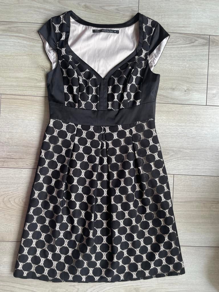 Steps korte jurk zwart beige maat 36, Zwart, Ophalen of Verzenden, Zo goed als nieuw, Maat 36 (S)