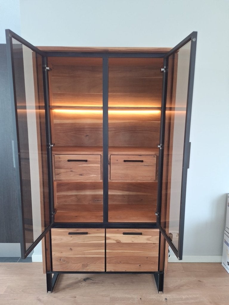 Vitrine kast Henders & Hazel, Ophalen, Glas, Zo goed als nieuw, 25 tot 50 cm