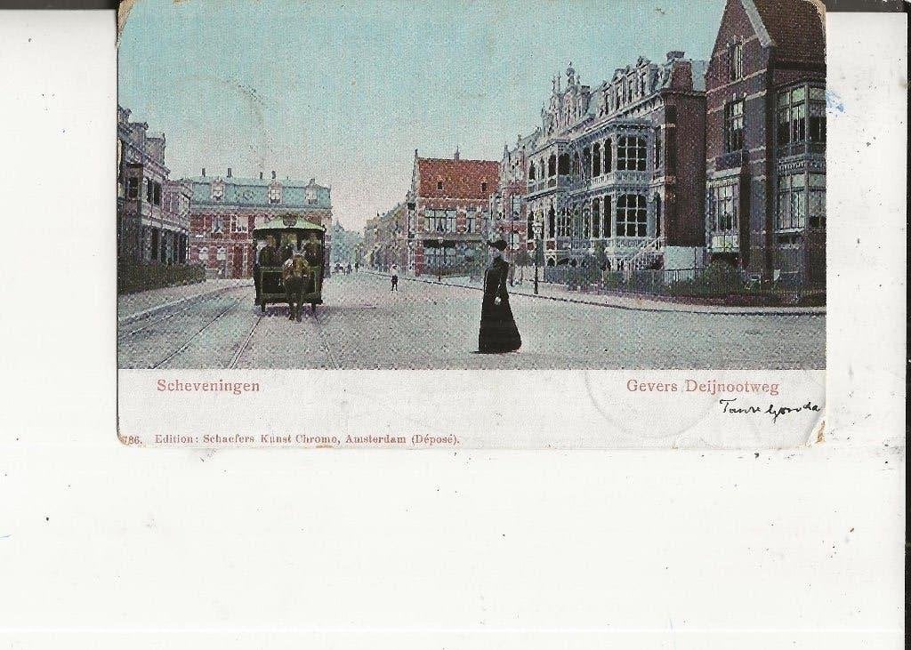 Scheveningen Gev Deijnootweg met paardentram Schaefer 1904, Ophalen of Verzenden, Voor 1920, Gelopen, Zuid-Holland