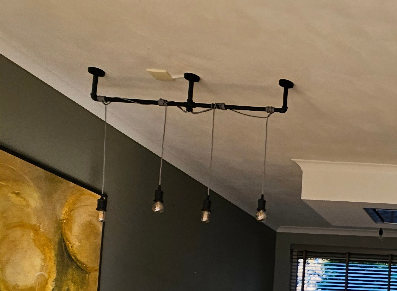 Plafondlamp 4 lichtpunten, 125 cm