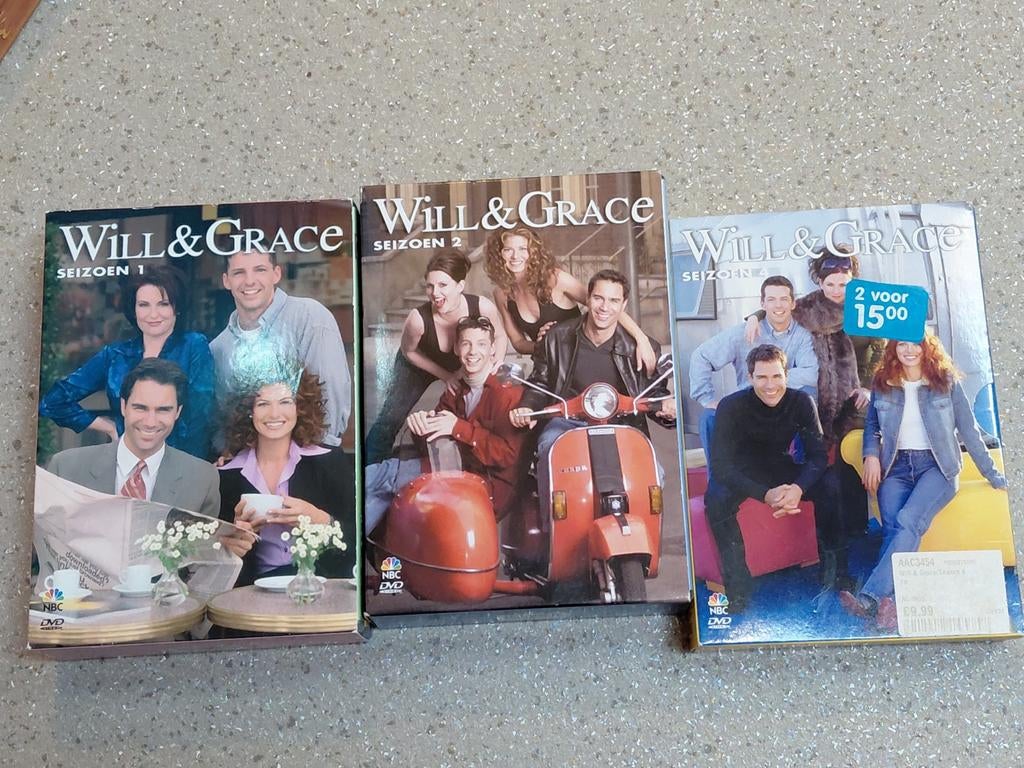 Will & Grace DVD Boxset Seizoenen 1, 2 & 4, Alle leeftijden, Ophalen of Verzenden, Gebruikt, Komedie